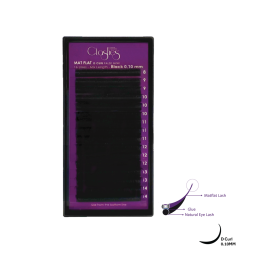 CLASHES MAT FLAT Lashes Extensions D Curl Black (16 Lines)