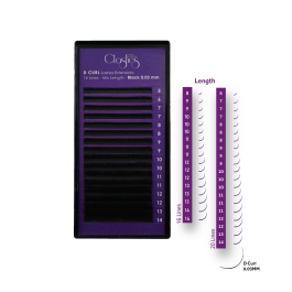 CLASHES Lashes Extensions D Curl Black(16 Lines)